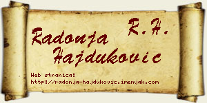 Radonja Hajduković vizit kartica